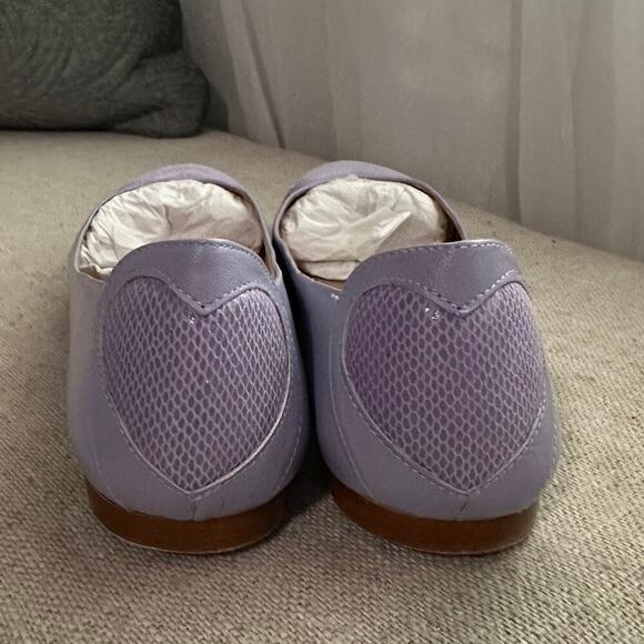 FS/NY Light Purple Leather Women's 7.5 Ballet Slip On Puff Heart Flats Round Toe - Picture 5 of 11